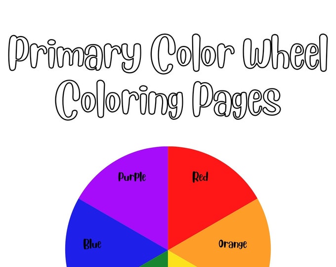 Primary Color Wheel Coloring Pages - Etsy UK