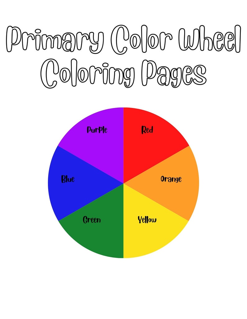Primary Color Wheel Coloring Pages - Etsy UK
