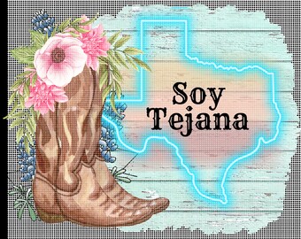 Soy Tejana PNG - Tejana PNG - Texas PNG - tshirt design png - Sublimation png - png - western png