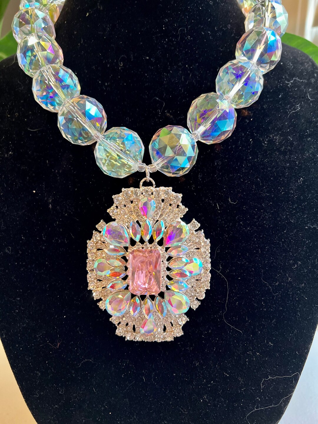 Beautiful Crystal Chandelier Beads Adored With Rhinestone Etsy