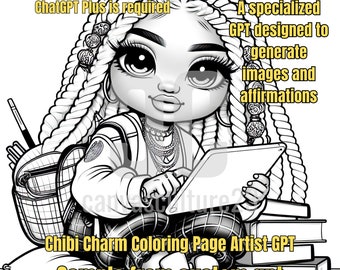 Chibi Charm Coloring Page Artist: Explore Endless Creativity with Our Custom GPT to Create Unique Images & Positive Daily Affirmations