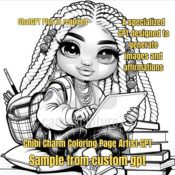 Chibi Charm Coloring Page Artist: Explore Endless Creativity with Our Custom GPT to Create Unique Images & Positive Daily Affirmations