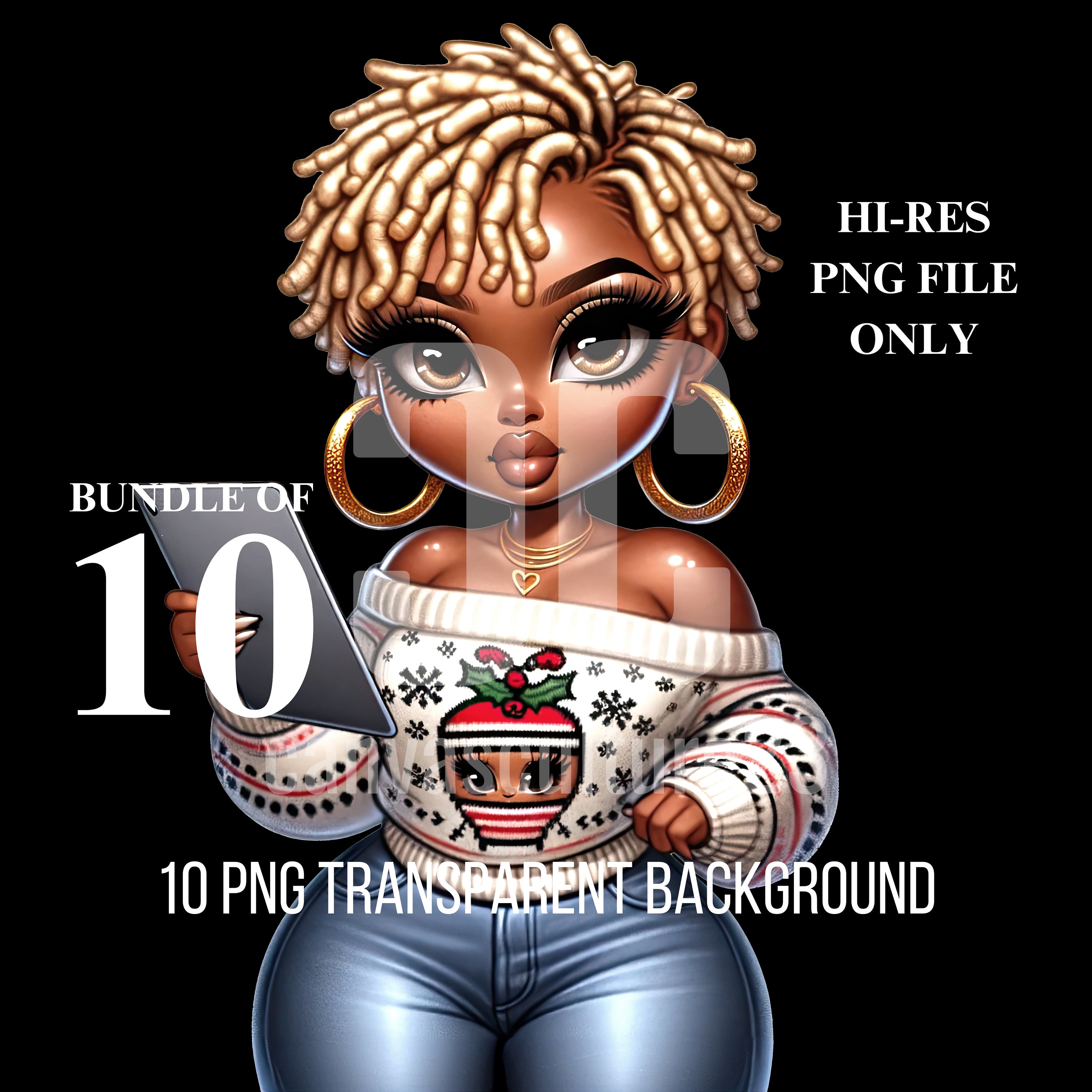 Transparent Fashion Doll Black Girl Magic Melanin Black Woman PNG
