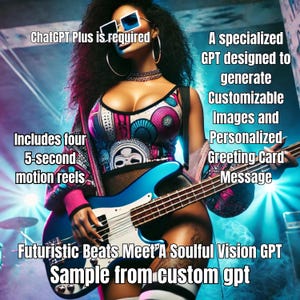 Images personnalisables Futuristic Beats & Soulful Vision Message personnalisé pour carte de voeux, et plus quatre bobines de 5 secondes pour les créations numériques