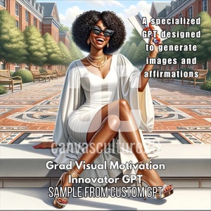 Innovateur en motivation visuelle pour diplômés : affirmation personnalisée basée sur les GPT et créateur d'images pour la croissance personnelle, l'augmentation de la productivité et le bien-être mental