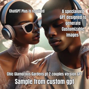 Eleganter, vom Garten inspirierter Paarbild-Generator mit romantischen Vibes, Affirmationen und anpassbaren Designs für alle Gelegenheiten