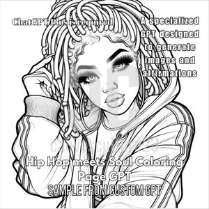 Pagina da colorare Hip Hop Meets Soul GPT: GPT personalizzato per creare immagini e affermazioni ispiratrici con un tocco musicale