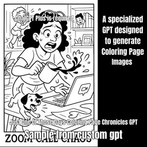 Páginas para colorear con líneas suaves para el alivio emocional y la alegría / GPT personalizado crea personajes negros expresivos para la calma, el caos y lo intermedio