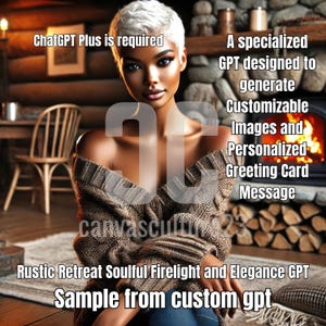 Rustic Retreat Soulful Firelight GPT: creëer elegante aangepaste afbeeldingen en gepersonaliseerde wenskaarten voor seizoens- en jaarrond charme