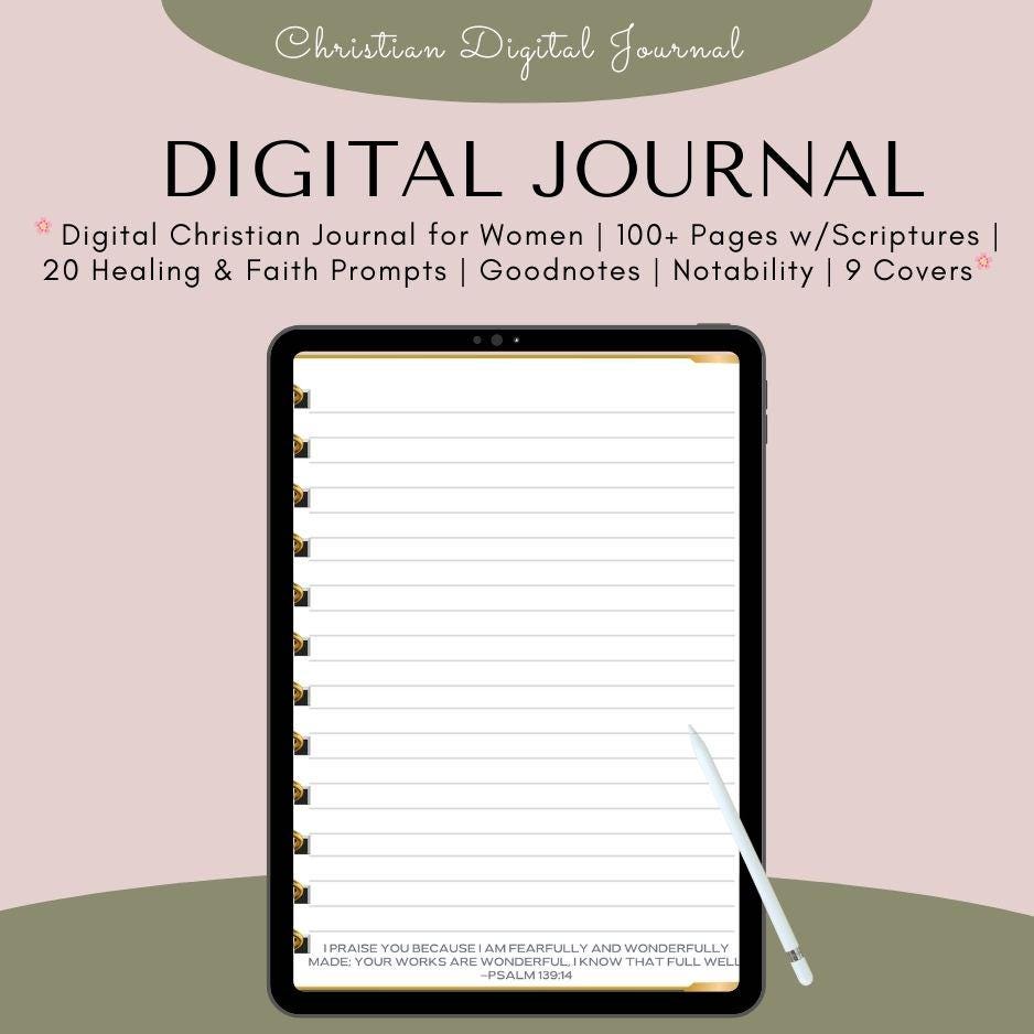 Digital Faith Journal for Women: (goodnotes, Notability) | Digital Notebook Journal | Lined ...