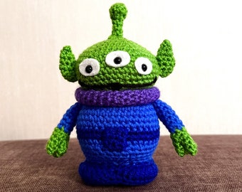 Grüne Alien Häkelanleitung