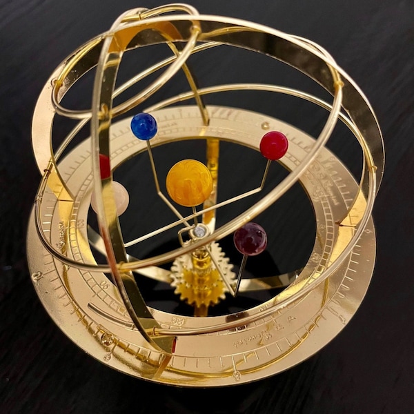 Grand Orrery Model of the Solar System，the Celestial Globe Gift for Kids, Handmade Educational Toy