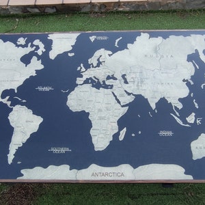 Mesa de mapa hecha a mano de resina 78 x 35 pulgadas