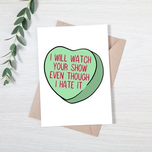 Candy Heart Print, Valentines Day, Cute Art, Gift Idea, Digital Download, Printable Wall Art, Printable Card, Last Minute Valentines Gift