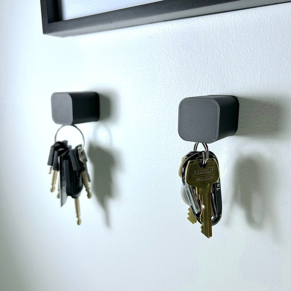 Minimalist Magnetic Key Holder (Pack of 2), floating key holder, key rack, black key rack, key organizer, entryway key holder