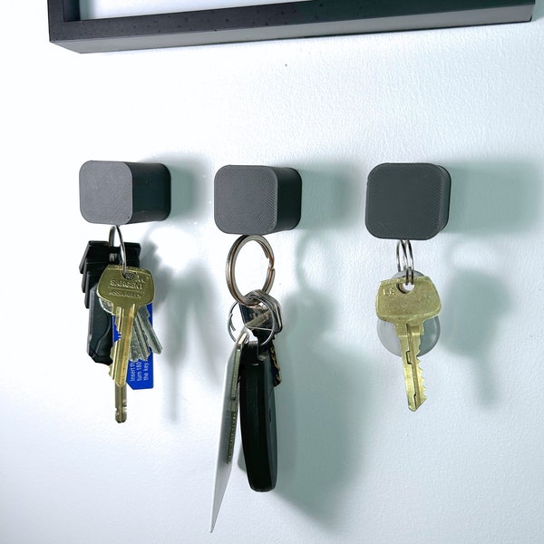Minimalist Magnetic Key Holder (Pack of 3), floating key holder, key rack, black key rack, key organizer, entryway key holder