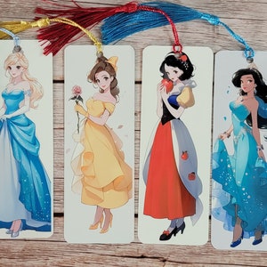 Fairytale Princess Inspired Bookmarks in Anime Style, Bookmark, Fairytale bookmarks for booklovers, Metal or Photo paper with laminate