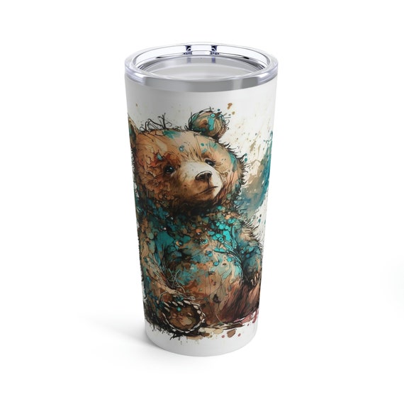 Colorful Teddy Bear 20 Oz Tumbler Cute and Adorable Cup for Hot