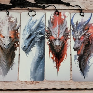 Dragon Bookmark for Fantasy Readers - Handmade and Unique, Fantasy Dragon Bookmark, Metal or Photo paper with laminate