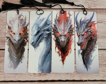 Dragon Bookmark for Fantasy Readers - Handmade and Unique, Fantasy Dragon Bookmark, Metal or Photo paper with laminate