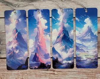Fantasy Mountain Metal Bookmark with Tassel