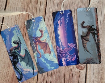 Draconic Pixels: Bookmark Guardians - Handmade and Unique, Fantasy Pixel art Dragon Bookmark (Metal)