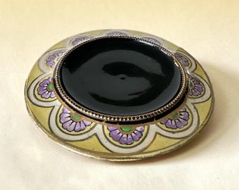 Cenicero vintage de Royal Stanley Ware, dorado aplicado a mano, estilo art déco, ideal para guardar objetos pequeños, baratijas o posavasos.