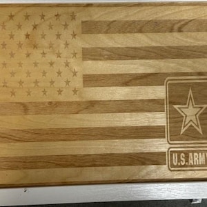 US Army American Flagge Wandkunst aus Holz - Patrischer Militär Dekor