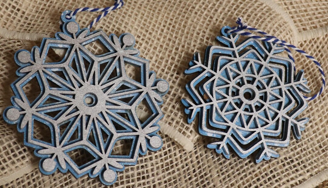 Handcrafted Wooden Winter Ornaments | Sled & Snowflake Designs | Rustic ...