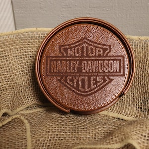 Handcrafted Leather Coasters Set - Multiple Designs Available | Elegant Home Decor