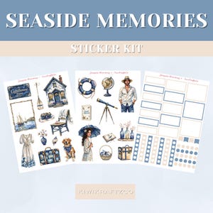 Coastal Cottagecore Sticker Kit: Seaside Scrapbook & Journaling