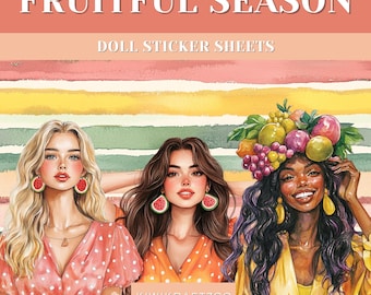 Fruitful Season Doll Stickers: Summer Planner Girl, Removable Matte
