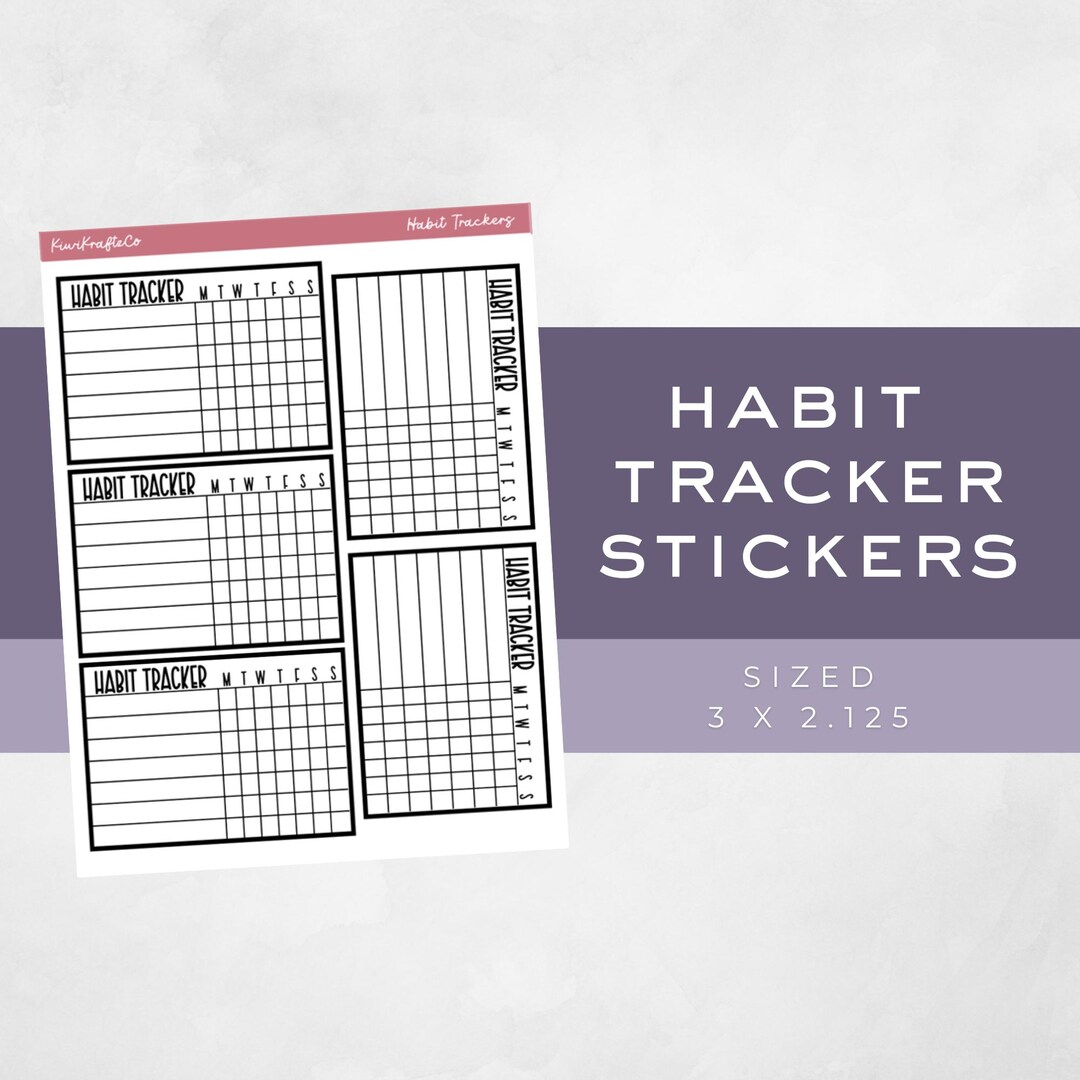 Weekly Habit Tracker Stickers – 5.5” X 7.25” Sheet | Removable Matte ...
