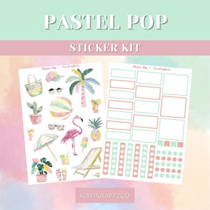 Pastel Pop Summer Sticker Kit | Removable Matte Planner Stickers | Functional & Decorative