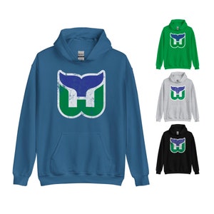 CCM, Shirts, Ccm Hartford Whalers Jersey Styled Hoodie Mens 2xl Green  Blue Raw Edged