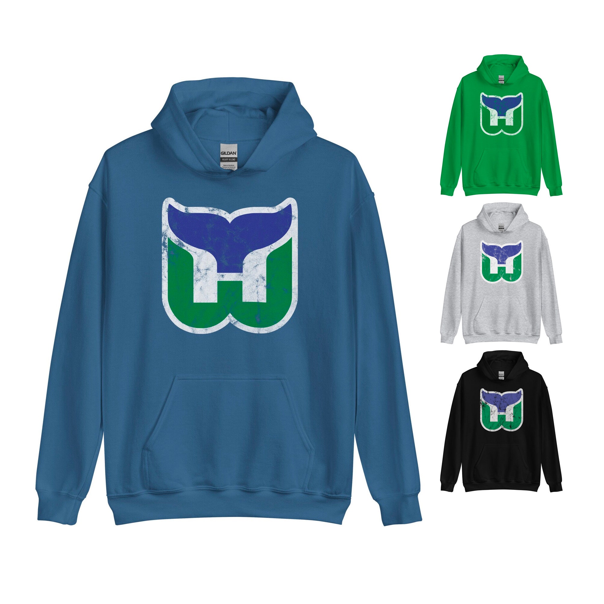 Fanatics Branded Men's Ash Hartford Whalers Heritage Pullover Hoodie Size: Small