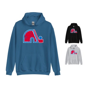 Quebec Nordiques sliten logotyp vintage NHL retro hockeytröja Old Time Hockey-tröja