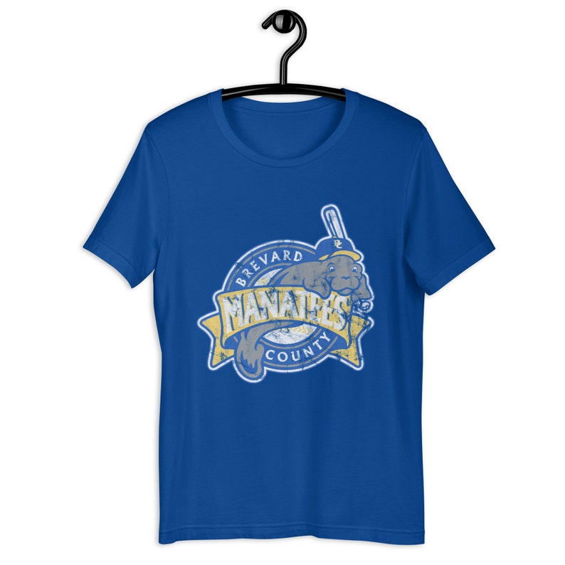 Brevard County Manatees Logo Milwaukee Brewers Colors Worn Distressed Vintage MLB Retro Minor League Melbourne T-Shirt