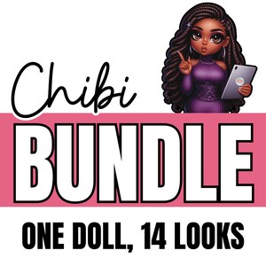 Adorable Chibi Dolls Clipart Bundle - Cute, Colorful, and Playful Character Art for Scrapbooking, DIY Projects, and Digital Design