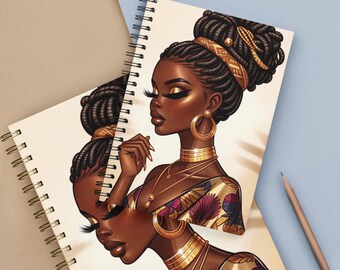 Plantilla de portada para diario de arte africano: Cuaderno escolar imprimible (PNG)