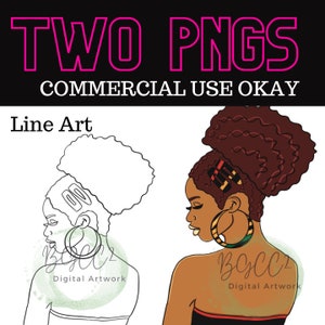 Black Girl Clipart, Canvas Printable/ Pre Drawn Outline Canvas Girls Night Out/ DIY Canvas/ Party/ Paint Kit/ PNG/ paint party/ Adults/Teens