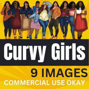 Curvy Women ClipART, Curvy Girl ClipART, Plus Size Girl Image, Fashion Girl Png, Plus Size Women Clipart, Curvy Women Fashion