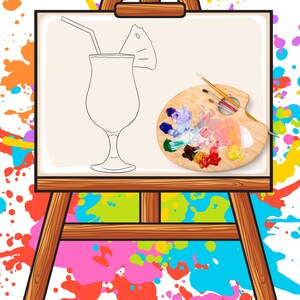 Black Girl Clipart, Canvas Printable/ Pre Drawn Outline Canvas Girls Night Out/ DIY Canvas/ Party/ Paint Kit/ PNG/ paint party/ Adults/Teens