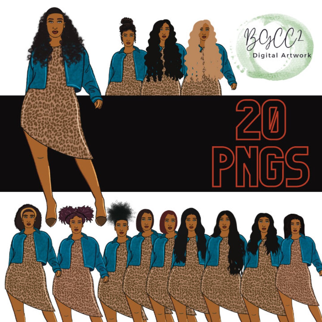 Black Girl Fashion Art, Black Woman Art, Pretty Woman Clipart ...