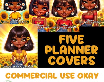 Plantilla de portada para agenda infantil de arte africano: Cuaderno escolar (descarga digital PNG)