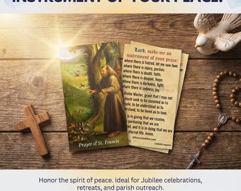 Prayer of St. Francis Holy Card – Set of 25, Special Jubilee Year