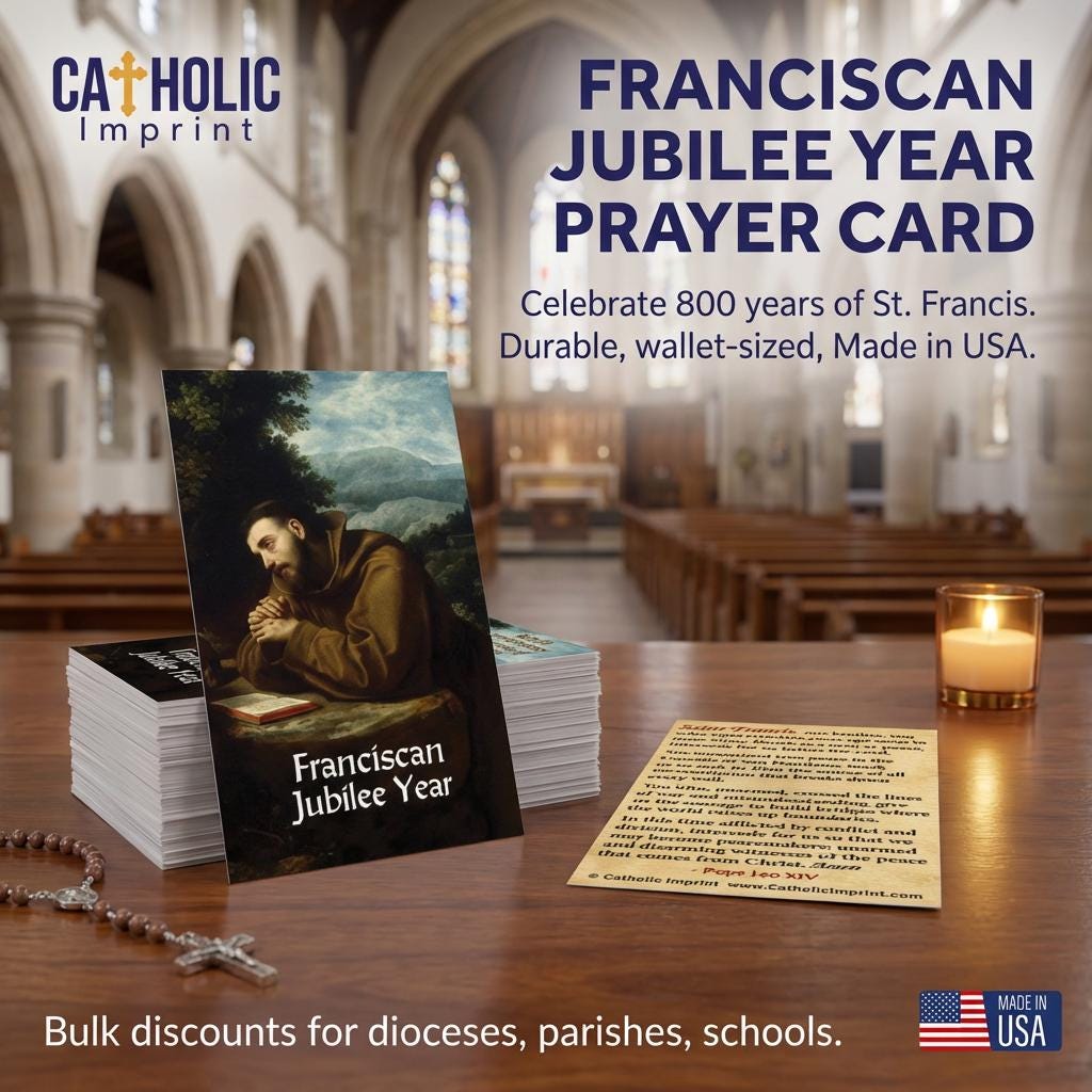 Franciscan Jubilee Year Prayer Card | St. Francis of Assisi Pack of 100 ...
