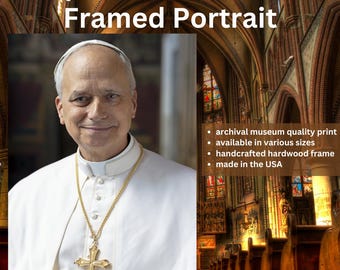 Portrait du pape Léon XIV | Impression de qualité muséale pour la maison, l'église et l'école | Différentes tailles