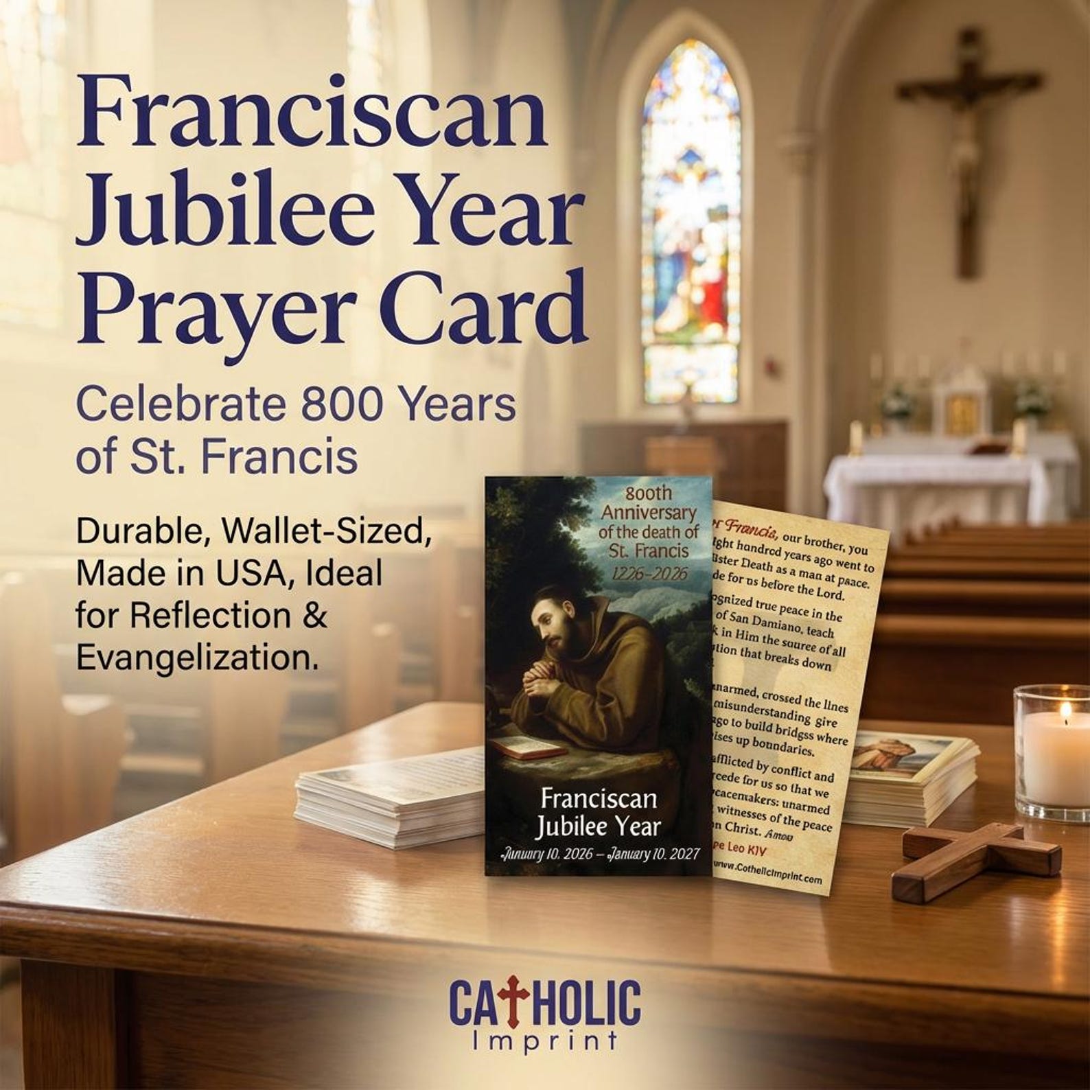 Franciscan Jubilee Year Prayer Card | St. Francis of Assisi Pack of 100 ...
