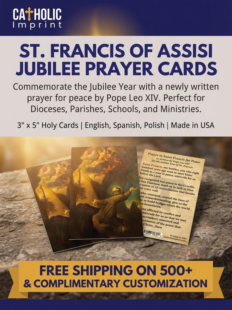 St. Francis of Assisi Prayer Card Set of 25 – Special Jubilee Year Pope ...